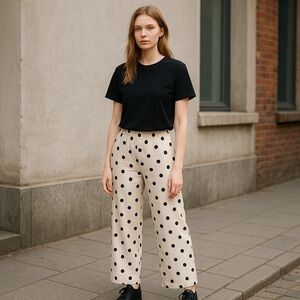 Polka Dot Wide Leg Pants